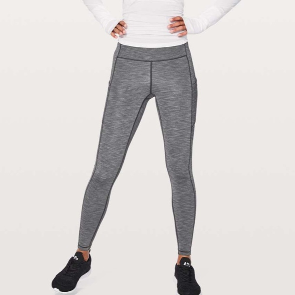 Lululemon Speed Up Tight *Full-On Luxtreme Brushed 28" Sz 12 Heathered Deep Coal - Picture 3 of 15